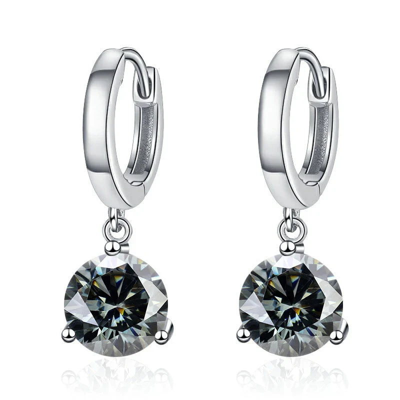 2ct Moissanite Drop Earrings 925 Sterling Silver Bridal Wedding
