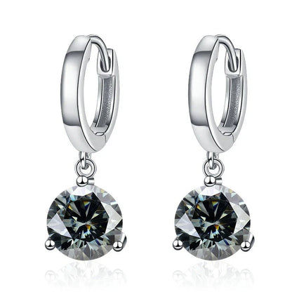 2ct Moissanite Drop Earrings 925 Sterling Silver Bridal Wedding