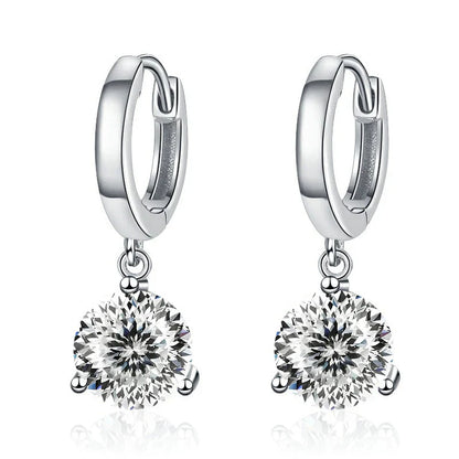 2ct Moissanite Drop Earrings 925 Sterling Silver Bridal Wedding