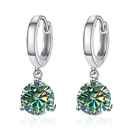 2ct Moissanite Drop Earrings 925 Sterling Silver Bridal Wedding