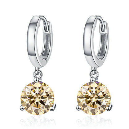 2ct Moissanite Drop Earrings 925 Sterling Silver Bridal Wedding
