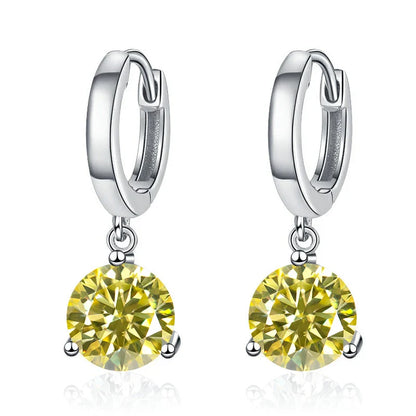 2ct Moissanite Drop Earrings 925 Sterling Silver Bridal Wedding