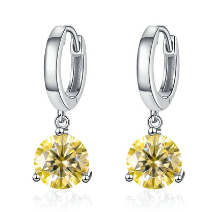 2ct Moissanite Drop Earrings 925 Sterling Silver Bridal Wedding