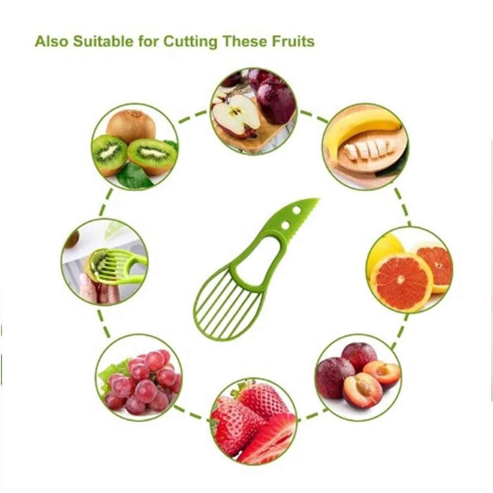 Avocado Slicer 3-in-1 Safe Plastic Blade Cutter Splitter Fan Slicer BPA Free