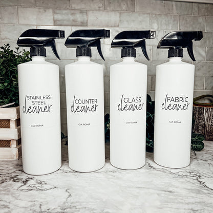 32oz Refillable White Plastic Cleaning Dispenser Bottle Reusable