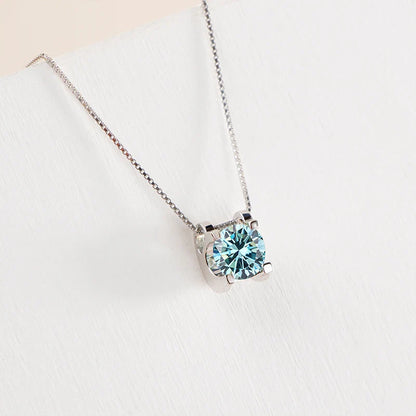 3ct D-Color Moissanite Necklace & Earrings Set Sterling Silver 925 Bridal Gift