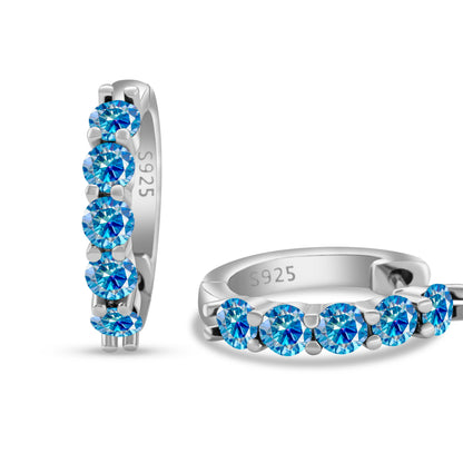 3mm Moissanite 10-Stone Stud Earrings 925 Sterling Silver For Women