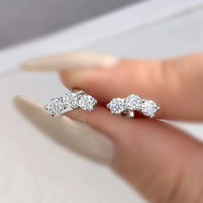 3mm Moissanite Diamond Stud Earrings 925 Sterling Silver 18K White Gold Plated
