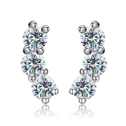 3mm Moissanite Diamond Stud Earrings 925 Sterling Silver 18K White Gold Plated