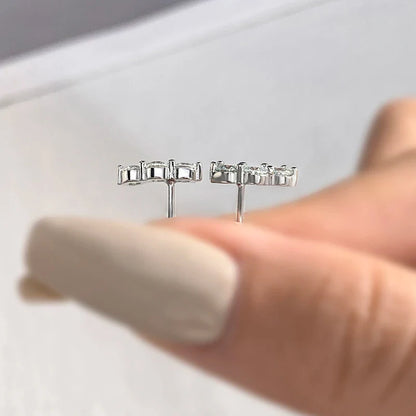 3mm Moissanite Diamond Stud Earrings 925 Sterling Silver 18K White Gold Plated