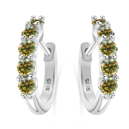 1ct D Color 3mm Moissanite Hoop Charm Earrings 925 Sterling Silver Women