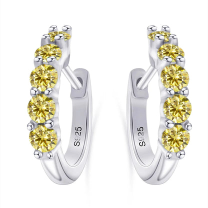 1ct D Color 3mm Moissanite Hoop Charm Earrings 925 Sterling Silver Women