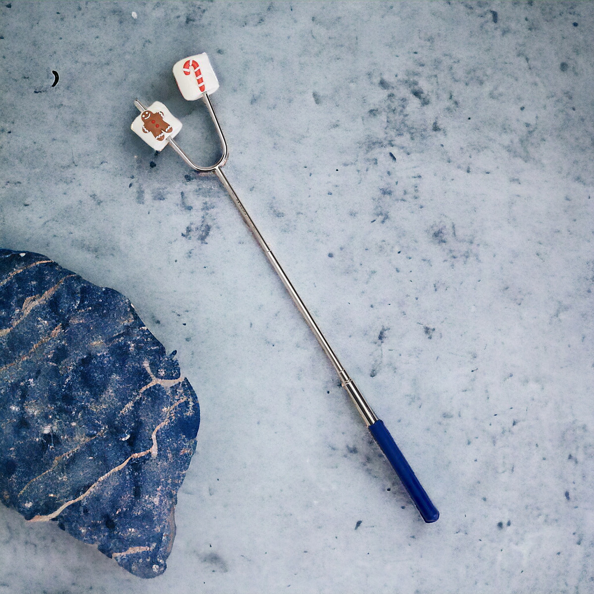 Extendable Roasting Stick Telescopic Campfire Skewer Up To 35in For S'mores