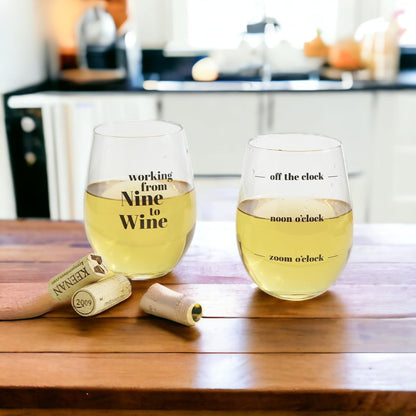 Whiskey Or Wine Stemless Glass Gift Set With Funny Barware Saying And Gift Box For Wine Lovers