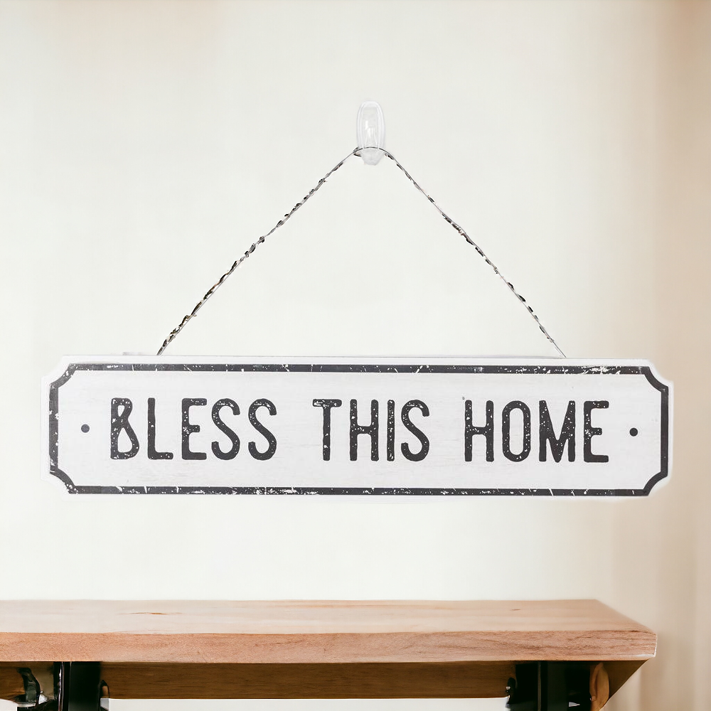 Farmhouse Wood Wall Sign Bless This Home Eat Good Food Rustic Hanging Plaque