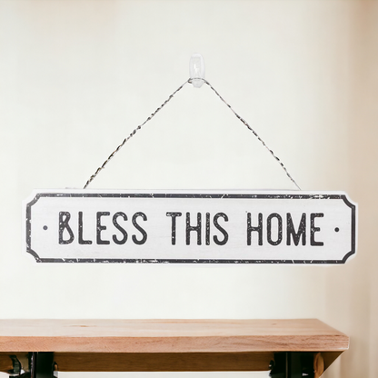 Farmhouse Wood Wall Sign Bless This Home Eat Good Food Rustic Hanging Plaque