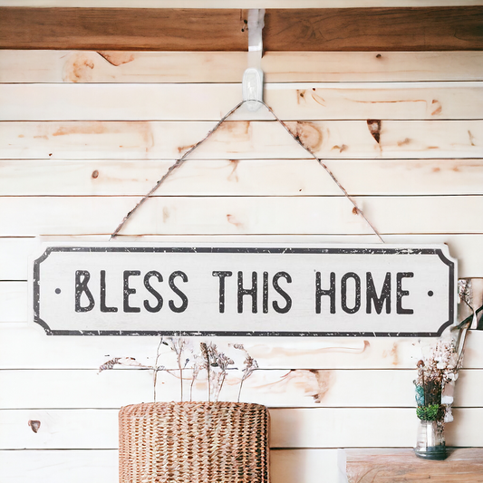 Farmhouse Wood Wall Sign Bless This Home Eat Good Food Rustic Hanging Plaque