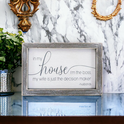Funny Marriage Rules Wood Sign Framed Rustic Home Decor Husband Wife Humor Wall Plaque Gift