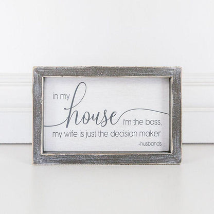 Funny Marriage Rules Wood Sign Framed Rustic Home Decor Husband Wife Humor Wall Plaque Gift