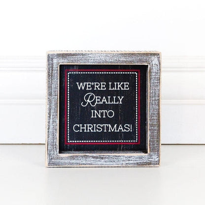 Black Chalkboard Style Wooden Christmas Sign Rustic Framed Holiday Wall Decor Set Of 4