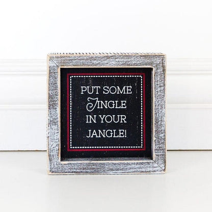 Black Chalkboard Style Wooden Christmas Sign Rustic Framed Holiday Wall Decor Set Of 4