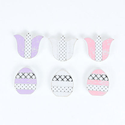 Handmade Wooden Magnetic Spring Magnets Set Of 3 Easter Egg Decorative Fridge Magnets