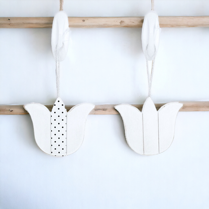 Easter Wooden Hanging Ornaments Set Rustic Spring Home Decor Bunny Egg Chick Handmade