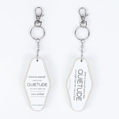 Wooden Inspirational Keychains Double Sided Engraved Motivational Messages Vertical Horizontal