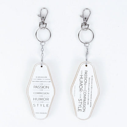 Wooden Inspirational Keychains Double Sided Engraved Motivational Messages Vertical Horizontal