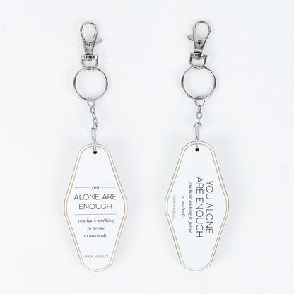 Wooden Inspirational Keychains Double Sided Engraved Motivational Messages Vertical Horizontal