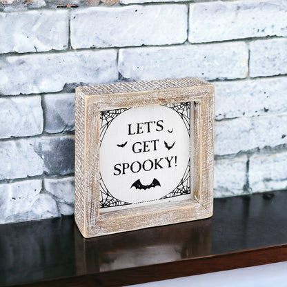 Double-Sided Reversible Pumpkin Sign Hey There Pumpkin / Lets Get Spooky