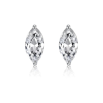 925 Sterling Silver 1ct Marquise Moissanite Stud Earrings Unisex Couple
