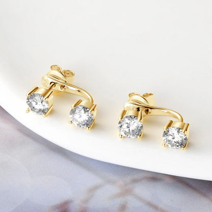 925 Sterling Silver 1ct Moissanite Stud Earrings Unisex Casual Daily