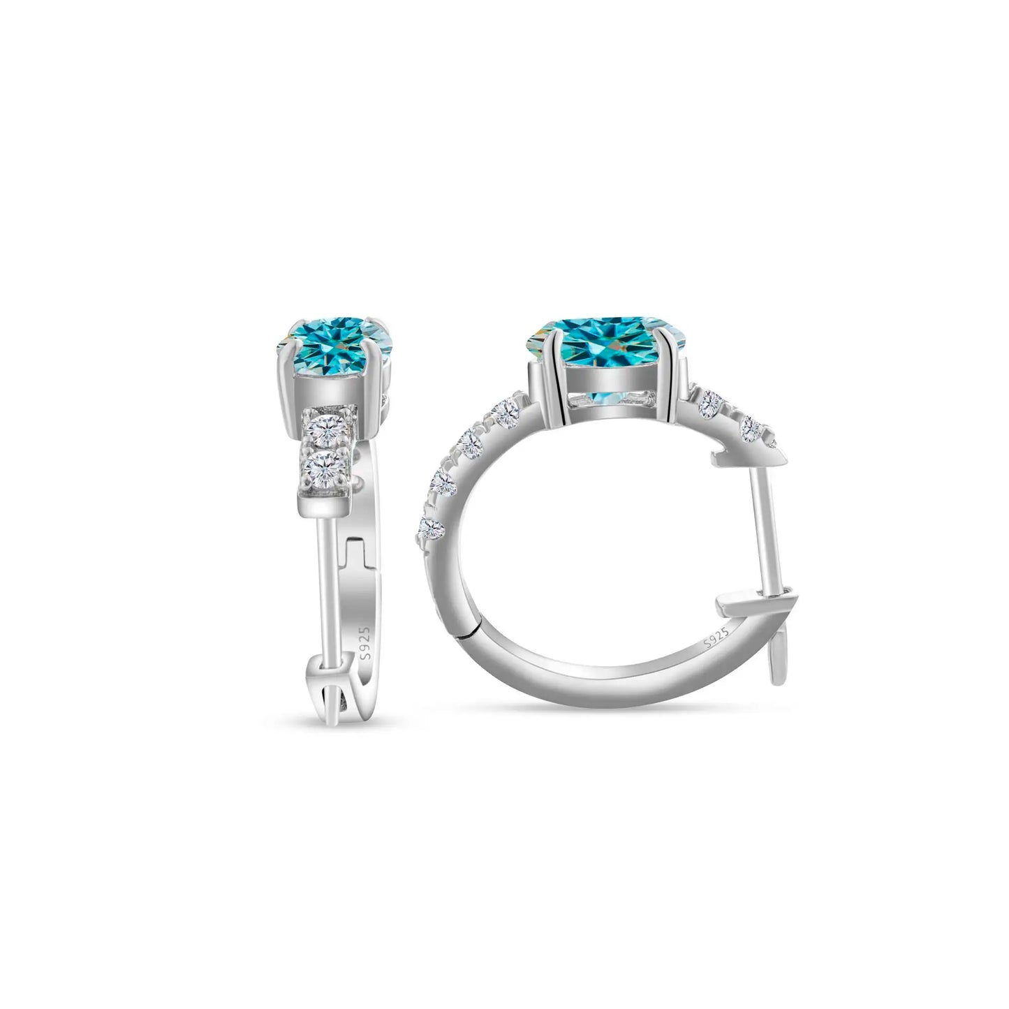 925 Sterling Silver Moissanite 1 Ct Oval Stud Earrings For Women GIA