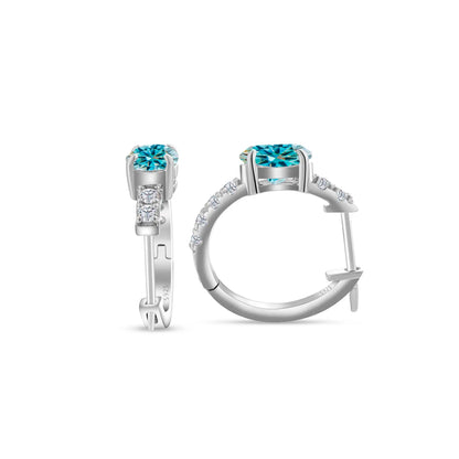 925 Sterling Silver Moissanite 1 Ct Oval Stud Earrings For Women GIA