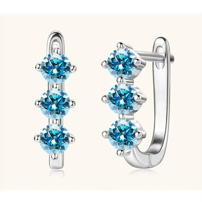 925 Sterling Silver Moissanite Hoop Earrings.1ct 6D For Women Valentine Gift