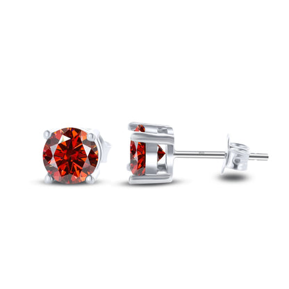 925 Sterling Silver Moissanite Stud Earrings - Round 1ctw Engagement Gift