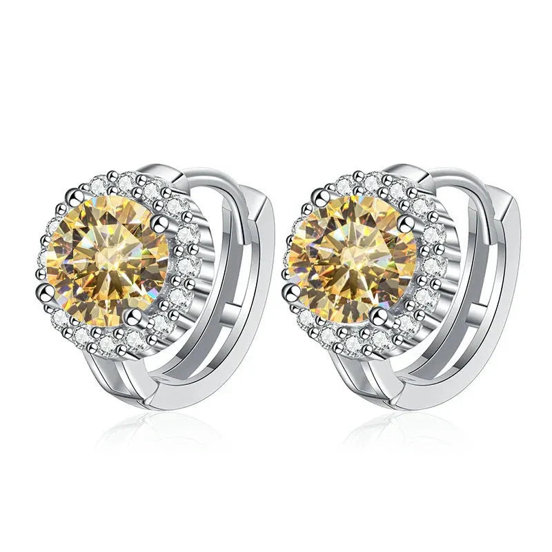 925 Sterling Silver D Color Moissanite Stud Earrings For Women Wedding