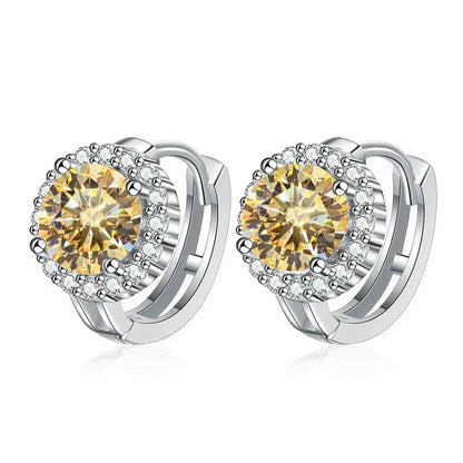 925 Sterling Silver D Color Moissanite Stud Earrings For Women Wedding
