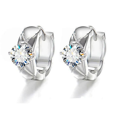 925 Sterling Silver Moissanite Hoop Earrings 0.50ctw Luxury Gifts for Women