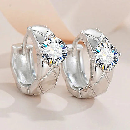 925 Sterling Silver Moissanite Hoop Earrings 0.50ctw Luxury Gifts for Women