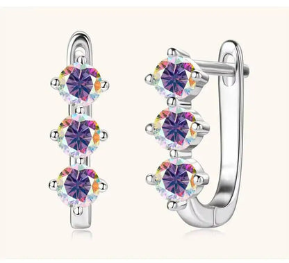 925 Sterling Silver Moissanite Hoop Earrings.1ct 6D For Women Valentine Gift