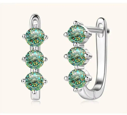 925 Sterling Silver Moissanite Hoop Earrings.1ct 6D For Women Valentine Gift