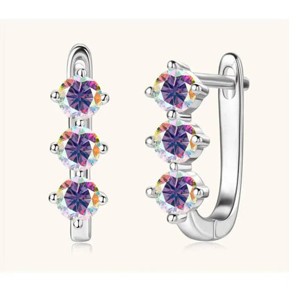 925 Sterling Silver Moissanite Hoop Earrings.1ct 6D For Women Valentine Gift