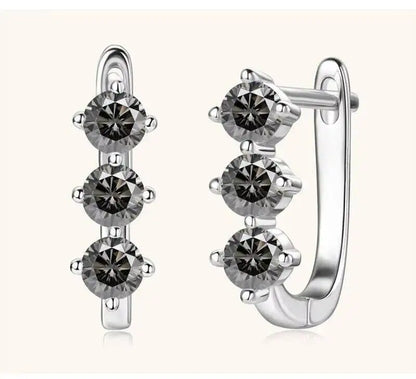 925 Sterling Silver Moissanite Hoop Earrings.1ct 6D For Women Valentine Gift