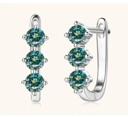 925 Sterling Silver Moissanite Hoop Earrings.1ct 6D For Women Valentine Gift
