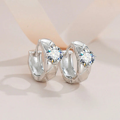 925 Sterling Silver Moissanite Hoop Earrings 0.50ctw Luxury Gifts for Women