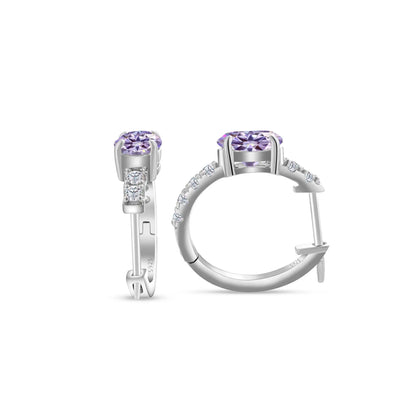 925 Sterling Silver Moissanite 1 Ct Oval Stud Earrings For Women GIA
