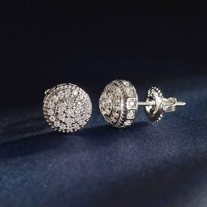 925 Sterling Silver Moissanite Round Stud Earrings - Wedding Birthday Gift