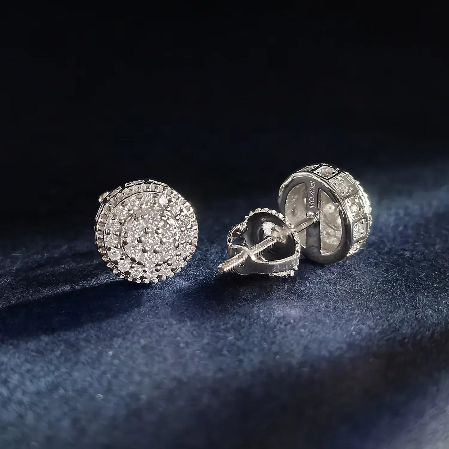 925 Sterling Silver Moissanite Round Stud Earrings - Wedding Birthday Gift